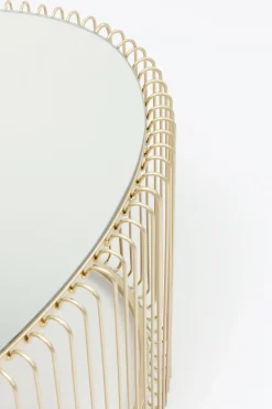 Soffbord Wire Oval - Mässing/Spegelglas, 90x60cm - KARE Design