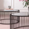 Soffbord Wire Oval - Svart/Glas, 90x60cm - KARE Design