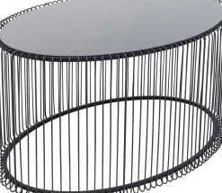 Soffbord Wire Oval - Svart/Glas, 90x60cm - KARE Design
