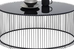 Soffbord Wire Oval - Svart/Glas, 90x60cm - KARE Design