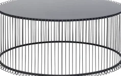 Soffbord Wire Oval - Svart/Glas, 90x60cm - KARE Design