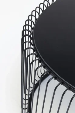 Soffbord Wire Oval - Svart/Glas, 90x60cm - KARE Design