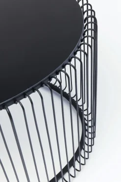 Soffbord Wire Oval - Svart/Glas, 90x60cm - KARE Design