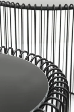 Soffbord Wire Rund - Set med 2 Svarta Sidobord/Svart Glas, Ø44/32,5cm - KARE Design