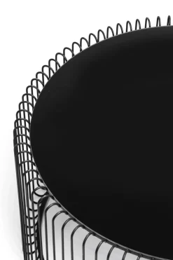 Soffbord Wire Rund - Set med 2 Svarta Bord/Svart Glas, Ø69/60cm - KARE Design