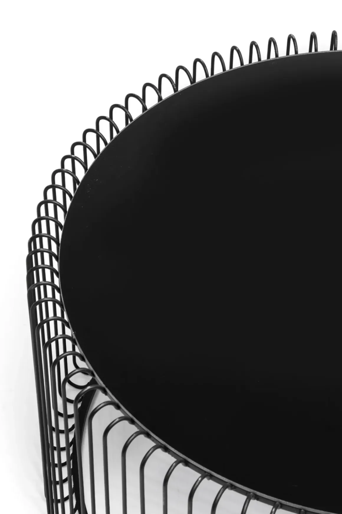 Soffbord Wire Rund - Set med 2 Svarta Bord/Svart Glas, Ø69/60cm - KARE Design