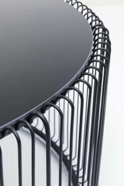 Soffbord Wire Rund - Svart/Glas, Ø80cm - KARE Design