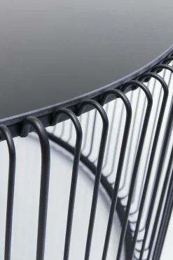 Soffbord Wire Rund - Svart/Glas, Ø80cm - KARE Design