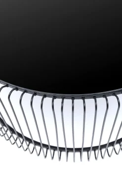 Soffbord Wire Rund - Svart/Glas, Ø80cm - KARE Design