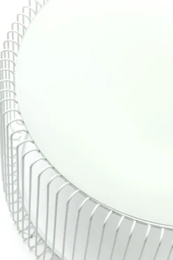 Soffbord Wire - Set med 2 Vita Bord/Vittglas, Ø69/60cm - KARE Design