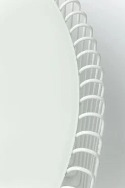 Soffbord Wire - Set med 2 Vita Bord/Vittglas, Ø69/60cm - KARE Design