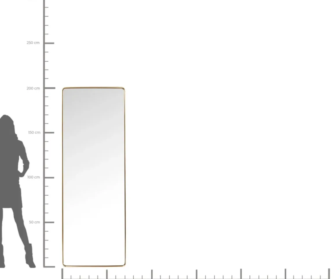 Spegel Curve Rectangular Mässing 70x200cm - KARE Design