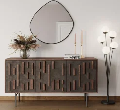 Spegel Göteborg - Organisk Form Svart Ram, 71x71cm - KARE Design