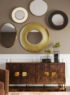 Spegel Jetset Oval Guld, 94x64cm - KARE Design