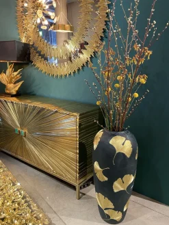 Spegel Solare Gold - Rund Ram i Guld Ø132cm - KARE Design