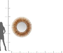 Spegel Sunlight - Rund Spegel av Träpipor, Ø120 - KARE Design