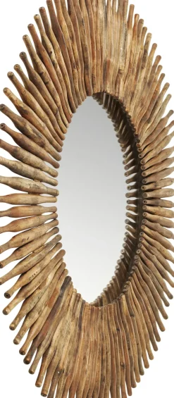 Spegel Sunlight - Rund Spegel av Träpipor, Ø120 - KARE Design
