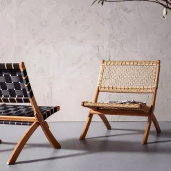 Stol Ipanema - Ihopfällbar Loungefåtölj i Trä/Svart - KARE Design
