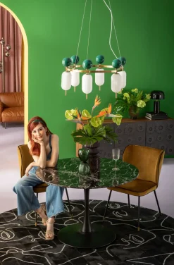 Stol Irina - Brungul Sammet - KARE Design