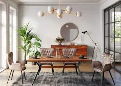 Stol Marshall - Matstol i Grå Sammet/Svarta Ben - KARE Design