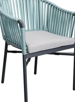 Stol Med Armstöd Trädgård Santanyi - Petrol - KARE Design