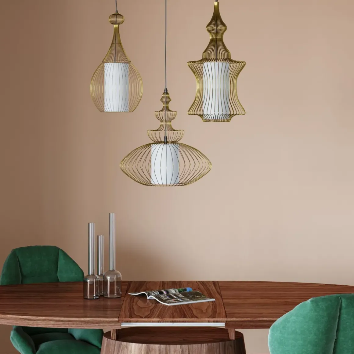 Stol Viva - Grön Sammet/Mässing - KARE Design