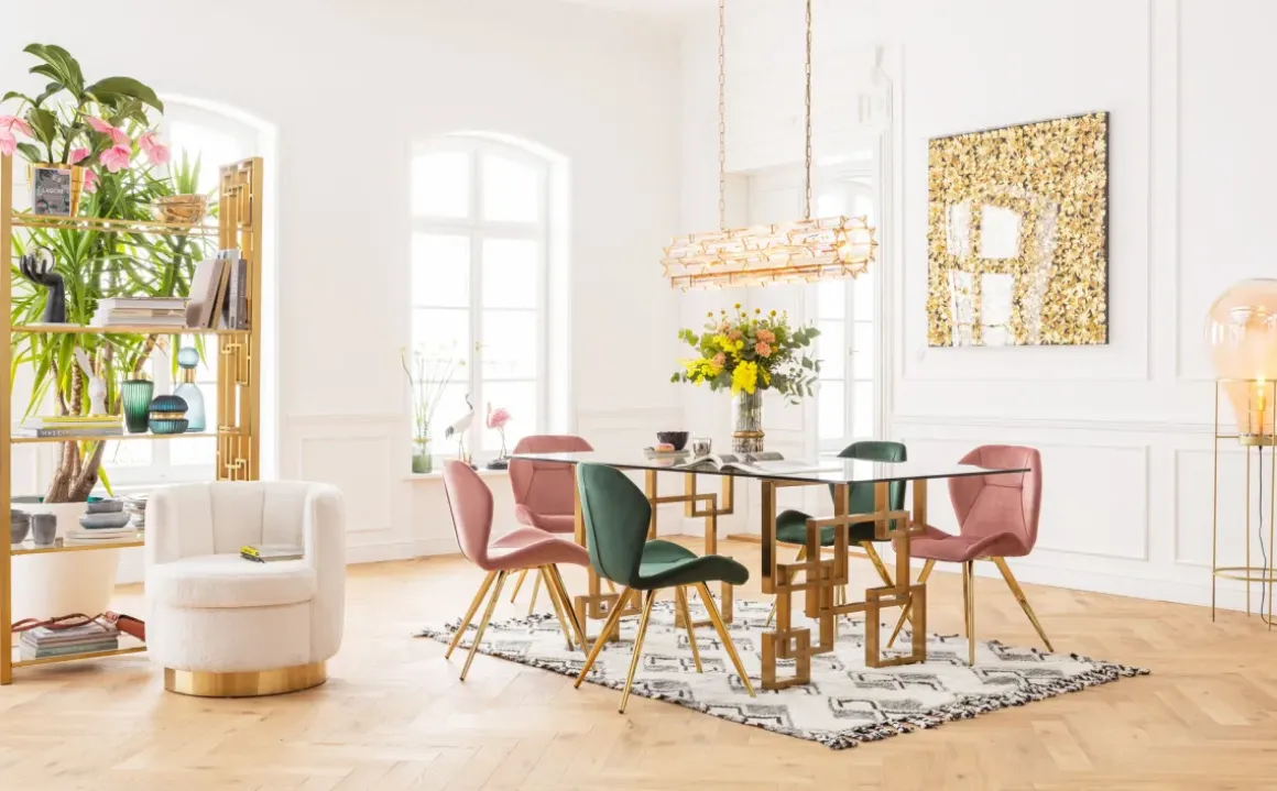 Stol Viva - Grön Sammet/Mässing - KARE Design