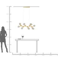 Taklampa Atomic Balls - Mässing, 190cm - KARE Design