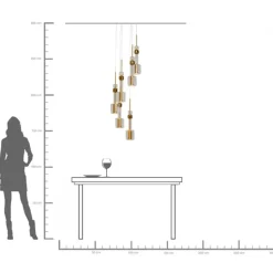 Taklampa Candy Bar - Guld, Ø44cm - KARE Design