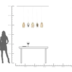 Taklampa Diamond Fever Dining - Mässing, 110cm - KARE Design