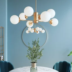 Taklampa Heavenly - Mässing/Vit, Ø98cm - KARE Design