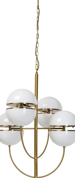 Taklampa Leisha - Mässing/Opalfärgat Glas, 4 Klot - KARE Design