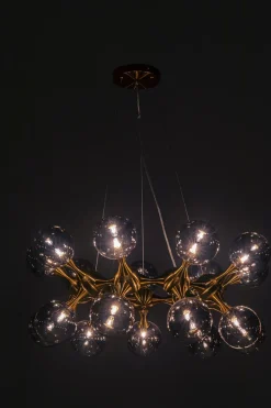Taklampa Pendel Atomic - Guld/Tonade Glaskupor, Ø74cm - KARE Design