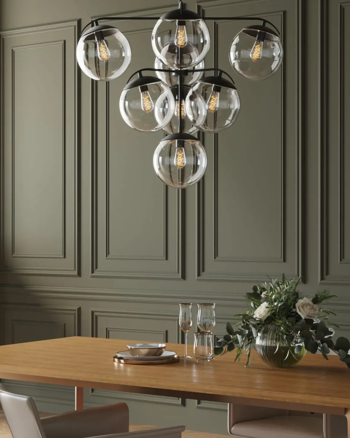 Taklampa Pendel Lasmina - 10 Glaskupor i Klase - KARE Design