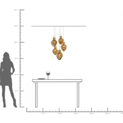 Taklampa Supernova - Pendel Amber Cinque Ø50cm - KARE Design