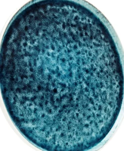 Tallrik Mustique - Glaserat Stengods Aqua Blå, Ø27cm - KARE Design
