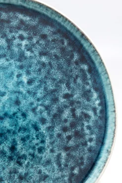 Tallrik Mustique - Glaserat Stengods Aqua Blå, Ø27cm - KARE Design