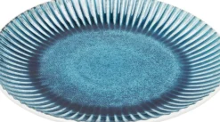Tallrik Mustique Rim - Glaserat Stengods Aqua Blå, Ø29cm - KARE Design
