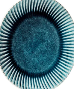 Tallrik Mustique Rim - Glaserat Stengods Aqua Blå, Ø29cm - KARE Design