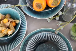 Tallrik Mustique Rim - Glaserat Stengods Aqua Blå, Ø29cm - KARE Design