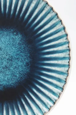 Tallrik Mustique Rim - Glaserat Stengods Aqua Blå, Ø21cm - KARE Design