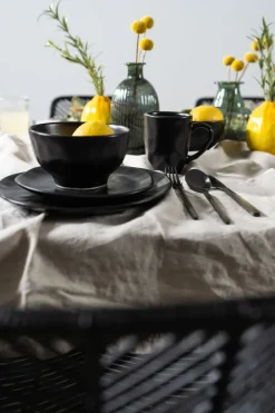 Tallrik Organic - Stengods Svart Ø20cm - KARE Design