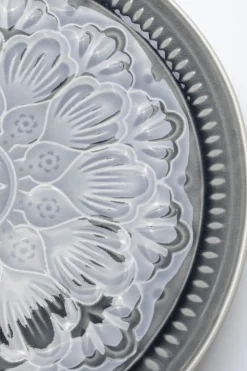 Tallrik Sicilia Mandala Grå Keramik, Ø27 - KARE Design