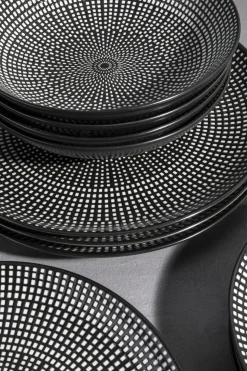 Tallriksset Tokyo - Svart Porslin, 12 delar - KARE Design