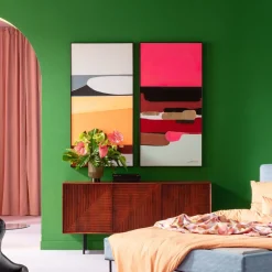 Tavla Abstract Shapes - Cerise, 73x143cm - KARE Design