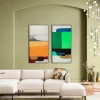 Tavla Abstract Shapes - Grön, 73x143cm - KARE Design