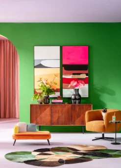 Tavla Abstract Shapes - Orange, 73x143cm - KARE Design