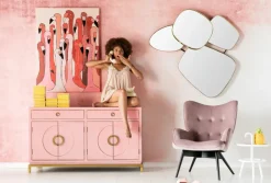Tavla Flamingo Meeting, 90x120cm - KARE Design