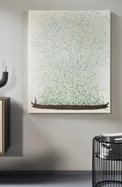 Tavla Flower Boat - Beige/Grön, 120x160cm - KARE Design