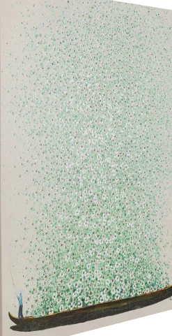 Tavla Flower Boat - Beige/Grön, 80x100cm - KARE Design